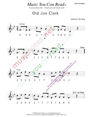 Click to Enlarge: "Old Joe Clark," Pitch Number Format