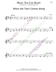 "When the Train Comes Along," Music Format