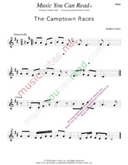 "The Camptown Races," Music Format