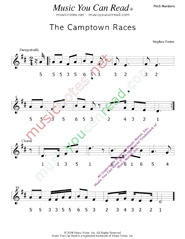 Click to Enlarge: "The Camptown Races," Pitch Number Format