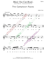 Click to Enlarge: "The Camptown Races," Rhythm Format