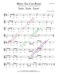 Click to Enlarge: "Dale, Dale, Dale," "Piñata Song" Pitch Number Format