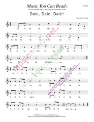 Click to Enlarge: "Dale, Dale, Dale," "Piñata Song" Rhythm Format