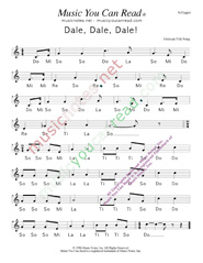 Click to Enlarge: "Dale, Dale, Dale," "Piñata Song" Solfeggio Format