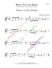 "Down in the Valley," Music Format