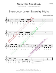Click to Enlarge: "Everybody Loves Saturday Night," Rhythm Format