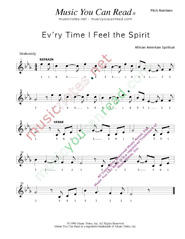 Click to Enlarge: "Ev'ry Time I Fell the Spirit," Pitch Number Format