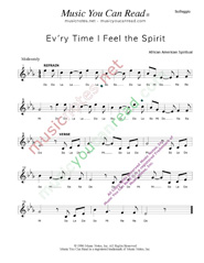 Click to Enlarge: "Ev'ry Time I Fell the Spirit," Solfeggio Format