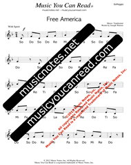 Click to Enlarge: "Free America" Solfeggio Format