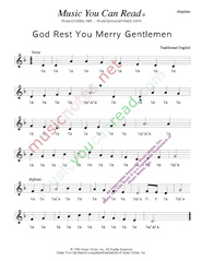 Click to Enlarge: "God Rest You Merry Gentlemen," Rhythm Format