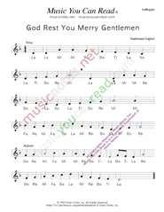 Click to Enlarge: "God Rest You Merry Gentlemen," Solfeggio Format