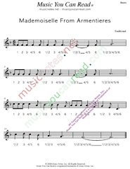 Click to enlarge: "Mademoiselle From Armentieres," Beats Format