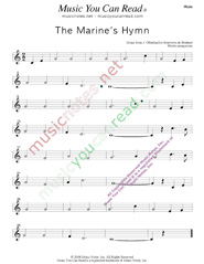"The Marine's Hymn," Music Format