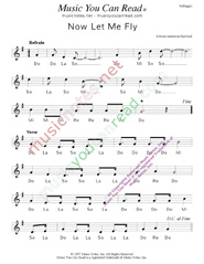 Click to Enlarge: "Now Let Me Fly," Solfeggio Format