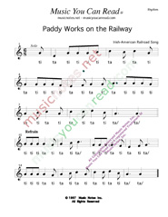 Click to Enlarge: "Paddy Works on the Railway," Rhythm Format