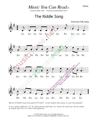 Click to Enlarge: "The Riddle Song," Solfeggio Format