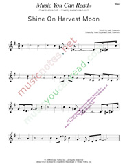 "Shine On Harvest Moon," Music Format