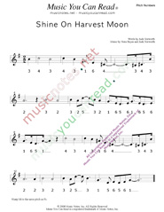 Click to Enlarge: "Shine On Harvest Moon," Pitch Number Format