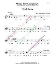 Click to Enlarge: "Steal Away," Rhythm Format