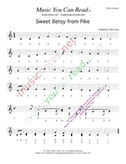 Click to Enlarge: "Sweet Betsy from Pike," Pitch Number Format