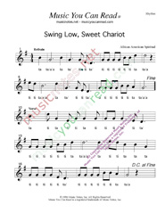 Click to Enlarge: "Swing Low, Sweet Chariot," Rhythm Format