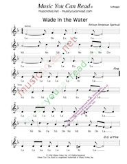 Click to Enlarge: "Wade In the Water," Solfeggio Format