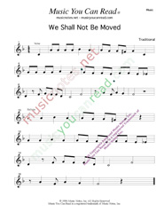 "We Shall Not Be Moved," Music Format