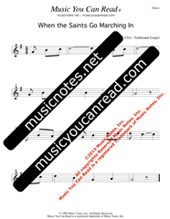 "When the Saints Go Marching In" Music Format
