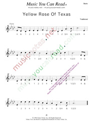 Click to enlarge: "Yellow Rose of Texas," Beats Format