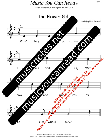 "The Flower Girl" Text Format